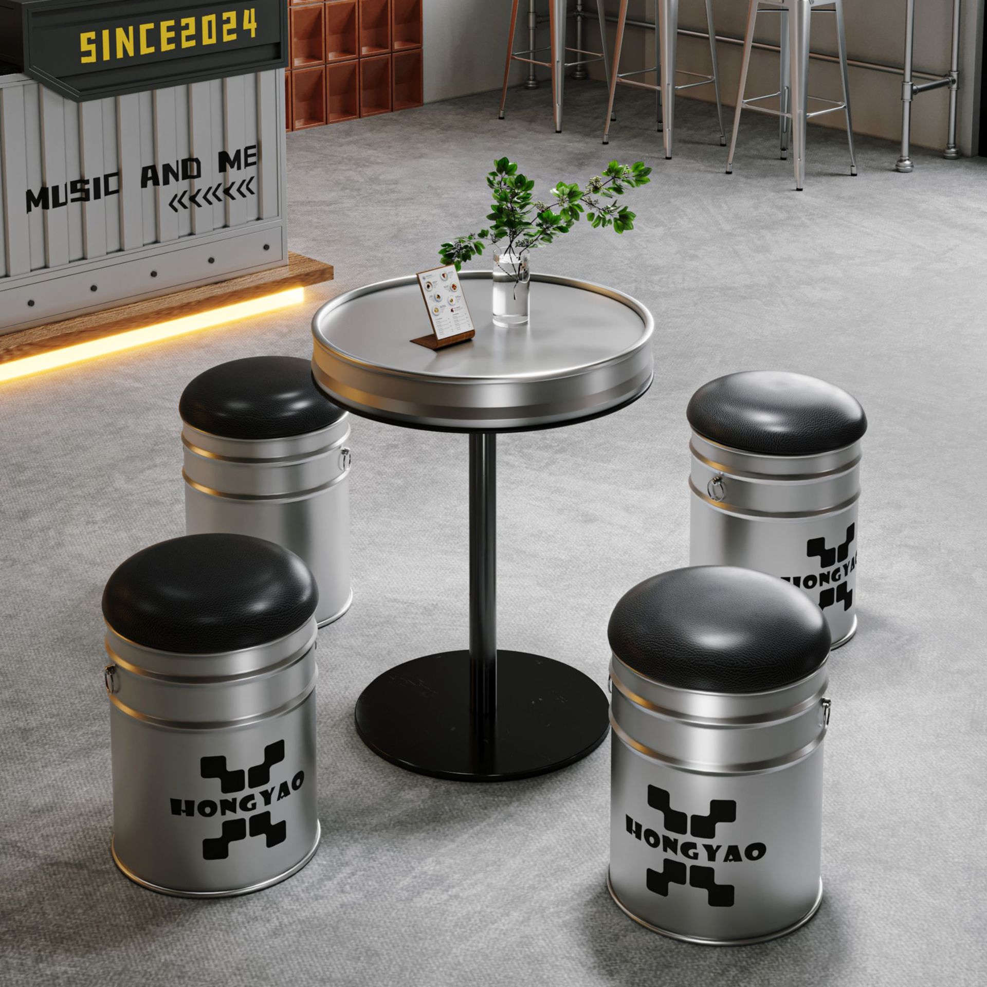 Coffee Tea Lounge - Zestaw stołu i krzeseł w stylu