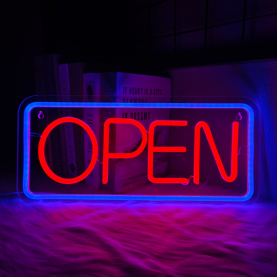 Coffee Tea Neon Sign - Otwarty neon, duża lampa biznesowa zasilana