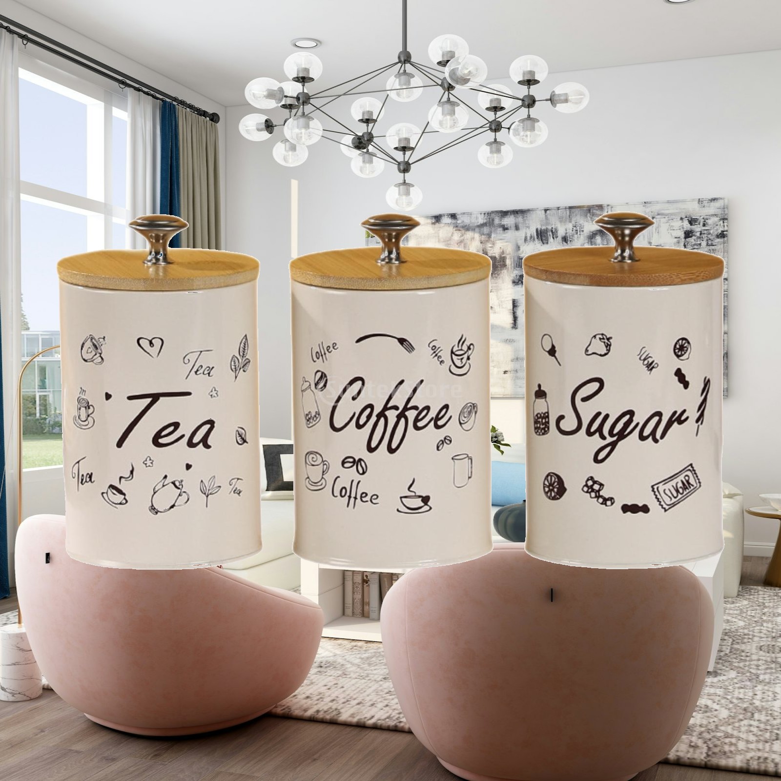 Coffee Tea Jar Set - Zestaw pojemników na kawę, herbatę i