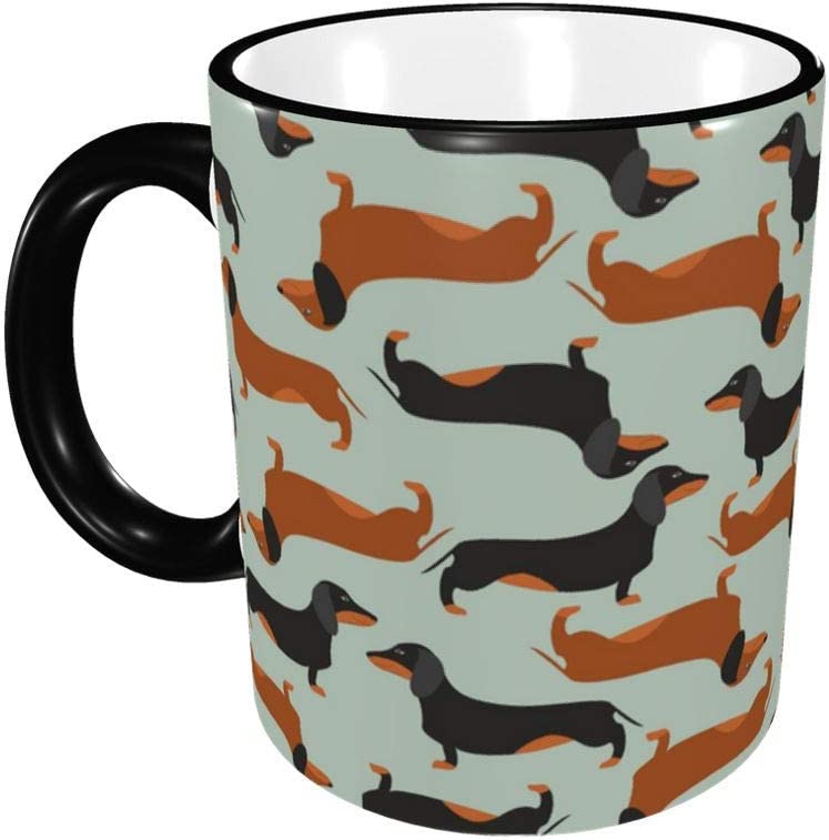 Best Tea Coffee - Czarny i brązowy jamnik ceramiczny kubek