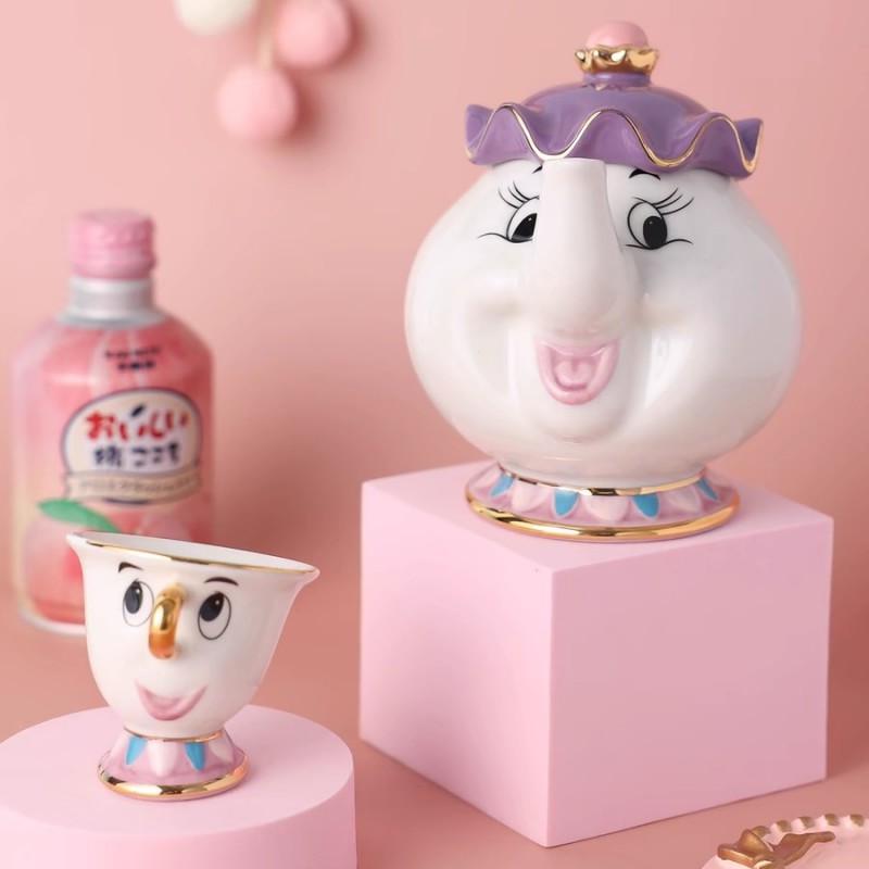 Coffee Tea Jar Set - Czajnik Disneya Śliczny Kreskówkowy Piękna i