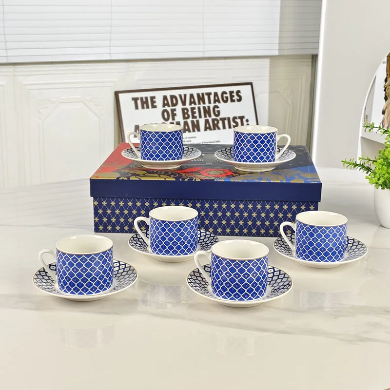 Espresso Cup Saucer - Bliskowschodni i europejski 12-częściowy zestaw filiżanek