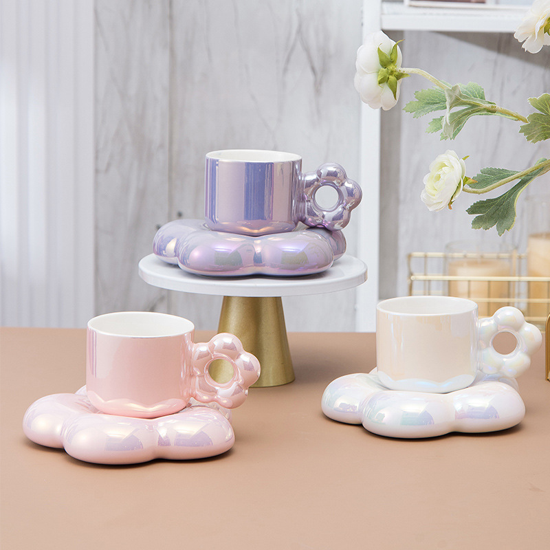 Espresso Cup Saucer - Zestaw ceramicznych filiżanek i spodków do