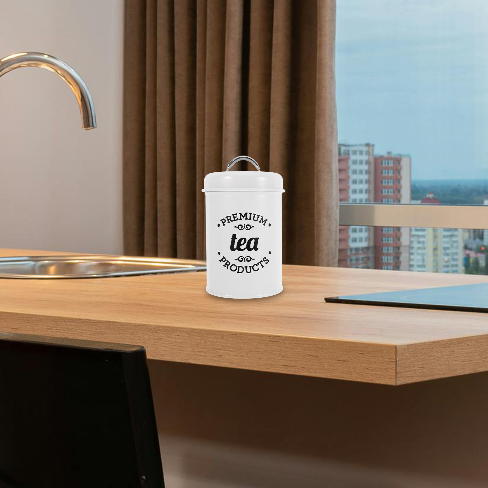 Coffee Tea Jar Set - Zestaw szczelnych metalowych pojemników na kawę,