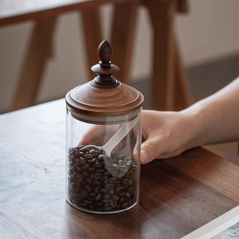 Coffee Tea Leaf And Bean - Słoik na ziarna kawy do użytku
