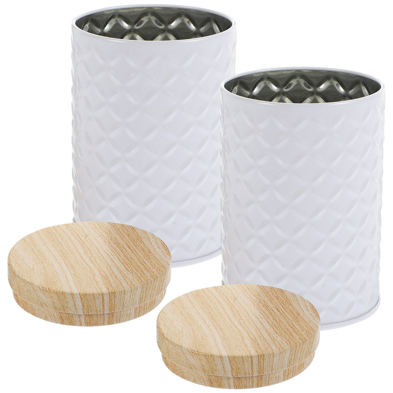 Coffee Tea And Sugar Canisters - 2 sztuki metalowych pojemników do przechowywania