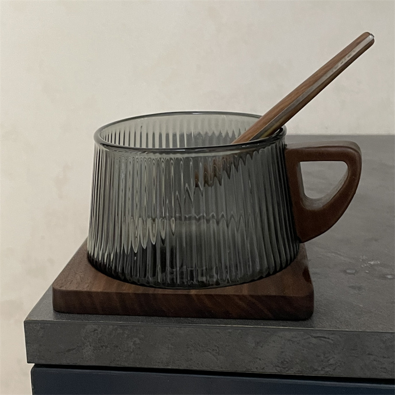 Espresso Cup Saucer - Zestaw szklanego kubka do kawy w