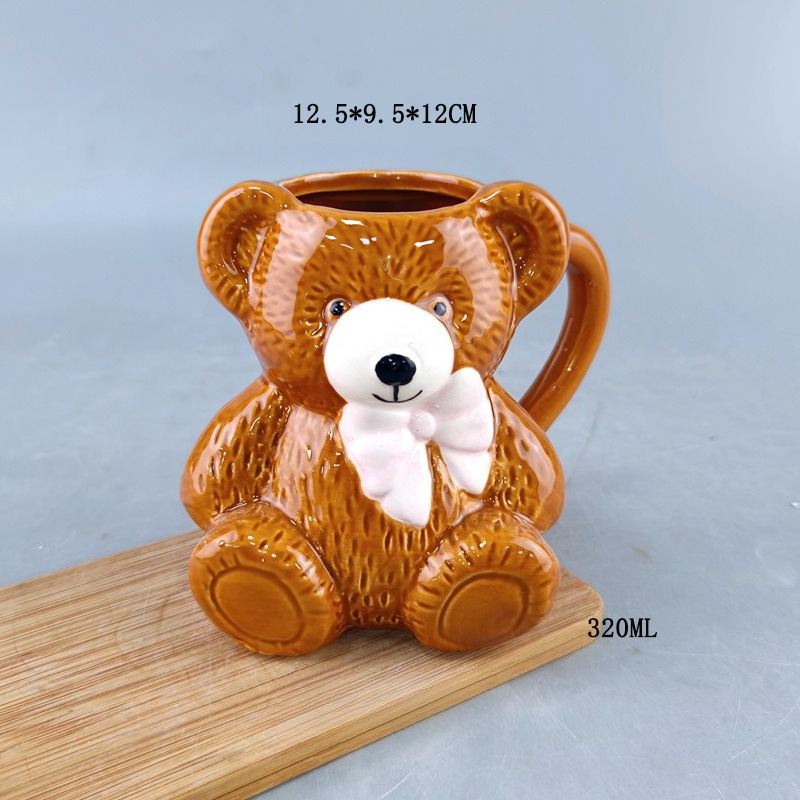 Best Tea Coffee - Różowy Kubek Ceramiczny z Kokardką i