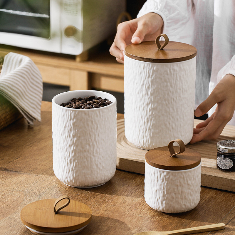 Coffee Tea And Sugar Canisters - Ceramiczny pojemnik do przechowywania herbaty Rock
