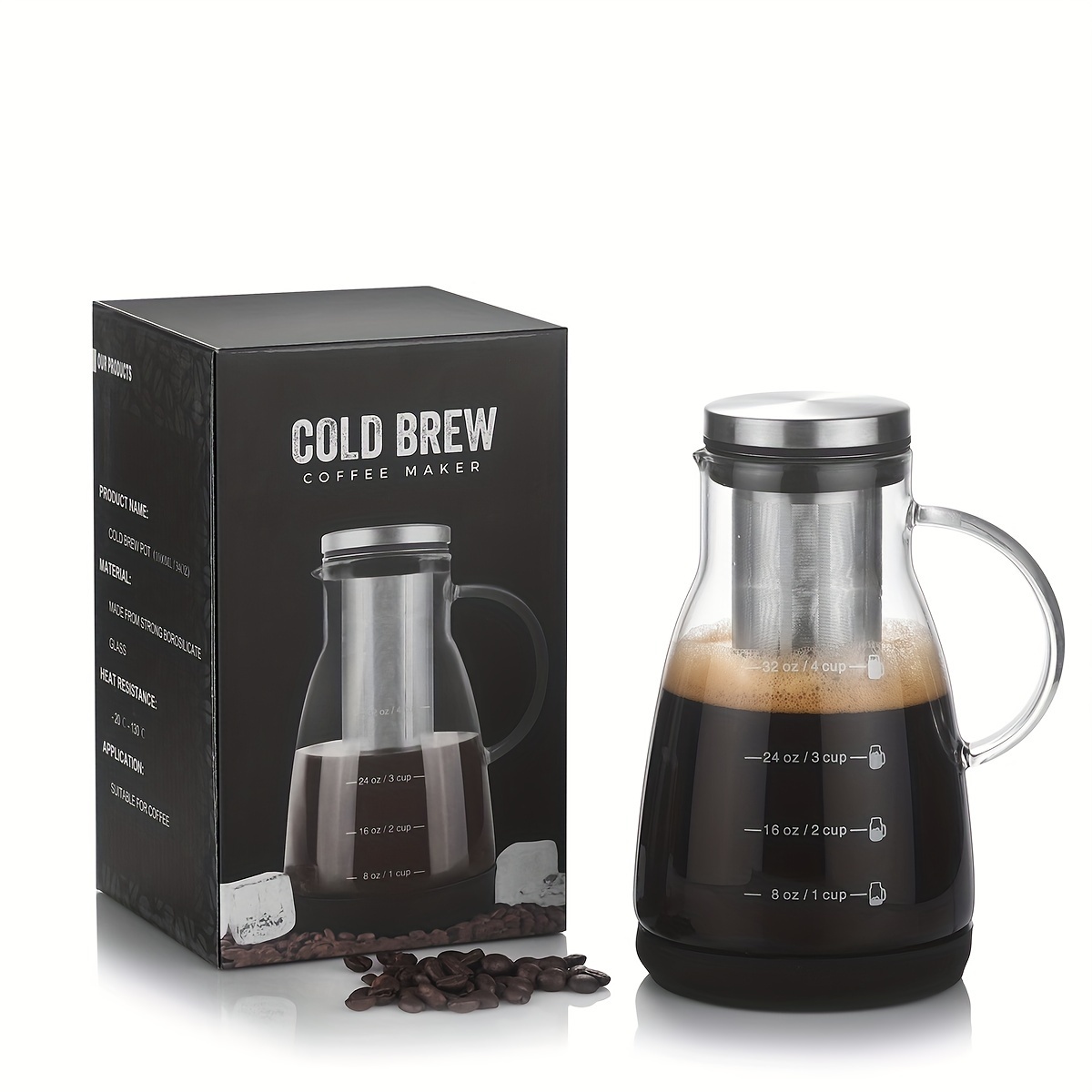 Coffee Tea Jug - Klasyczny szklany dzbanek do kawy Cold