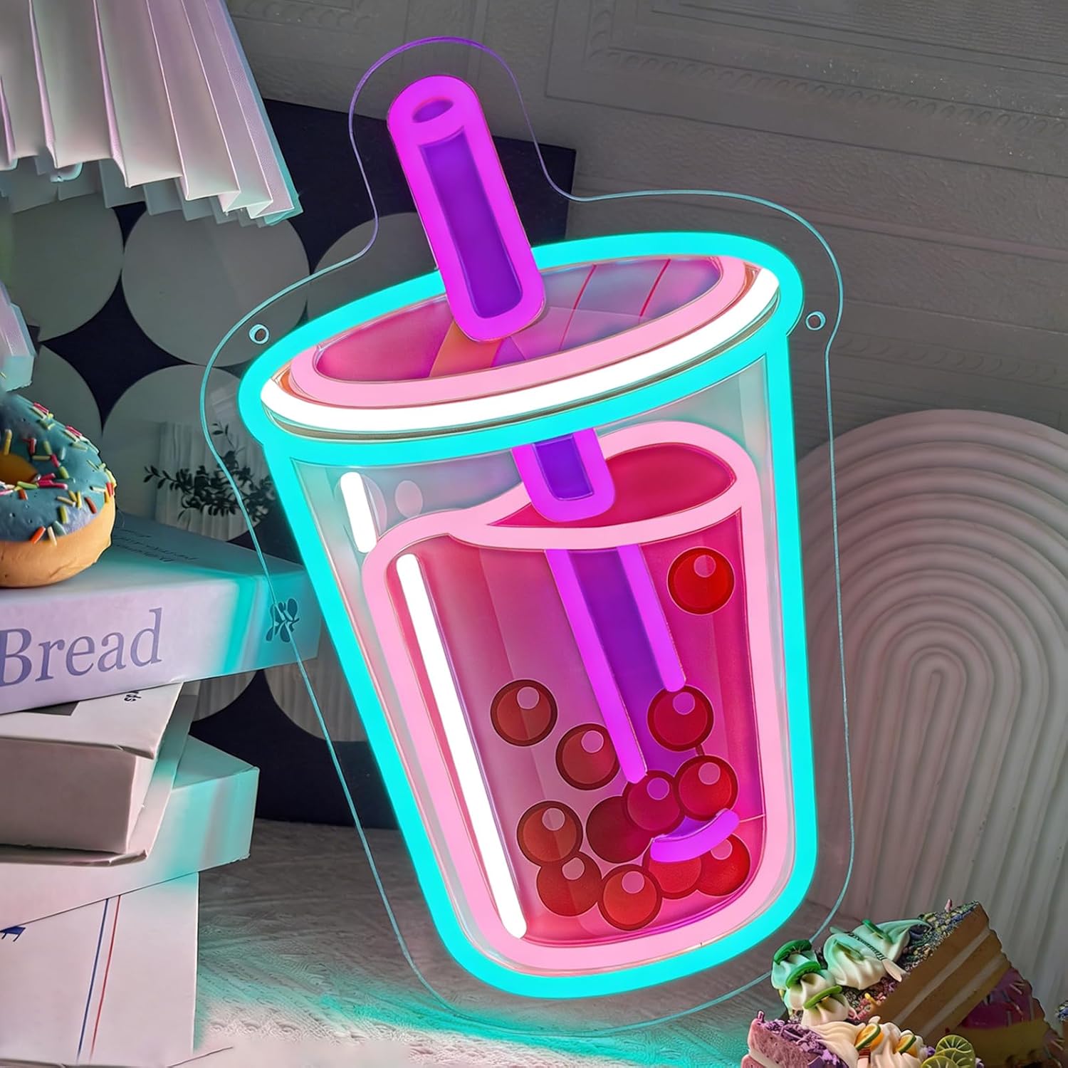 Coffee Tea Neon Sign - Neonowy znak LED Bubble Tea, zasilany