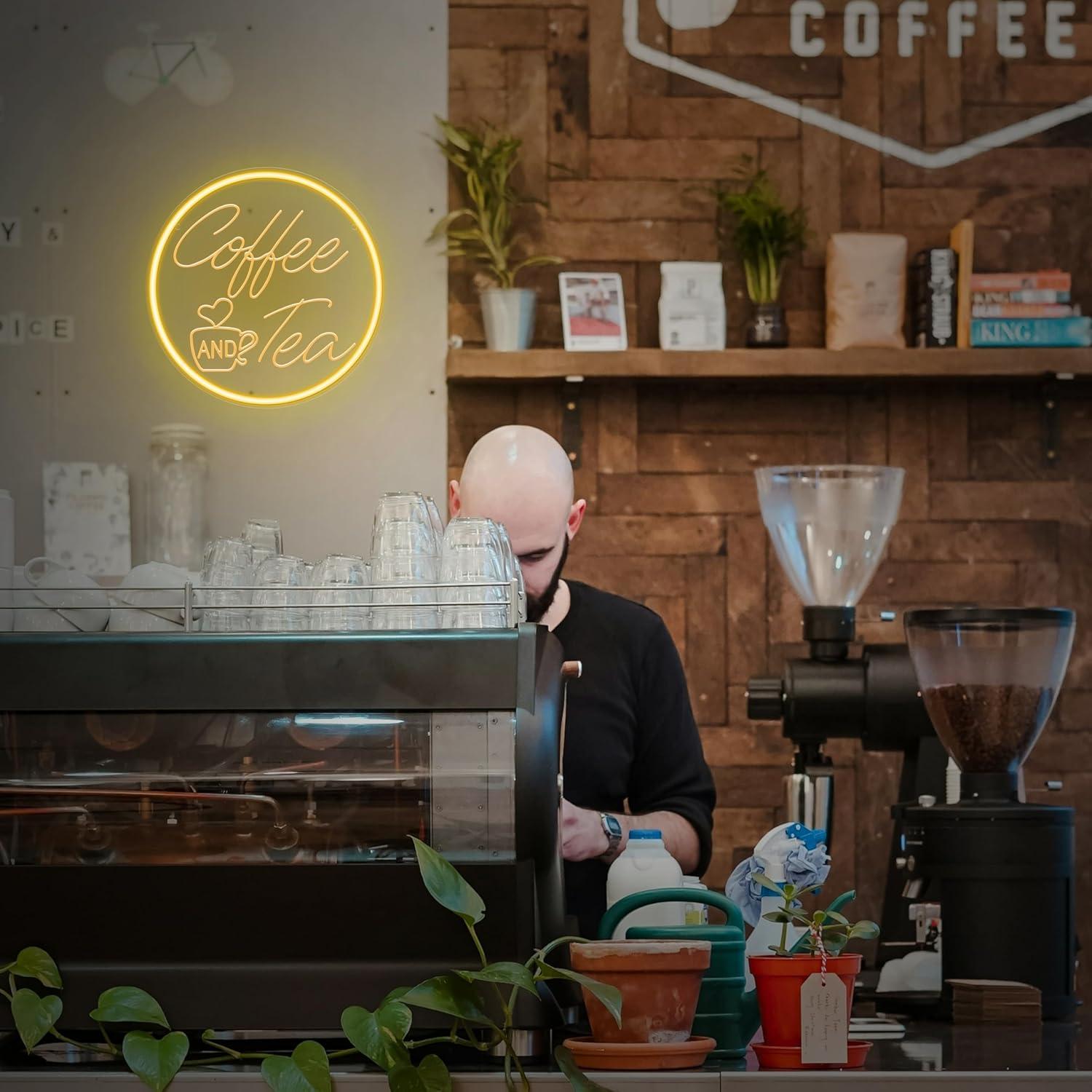 Neonowy znak LED z kawą i herb – Coffee Tea Neon Sign recenzja i cena