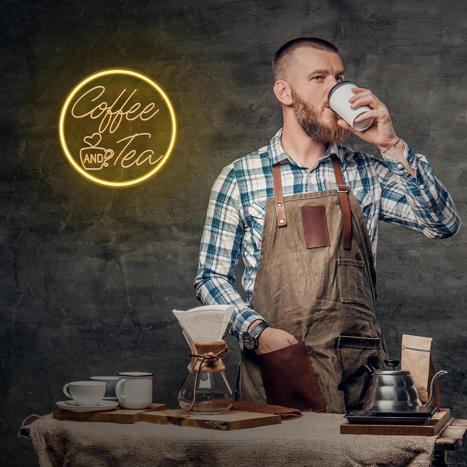 Neonowy znak LED z kawą i herb – Coffee Tea Neon Sign recenzja i cena