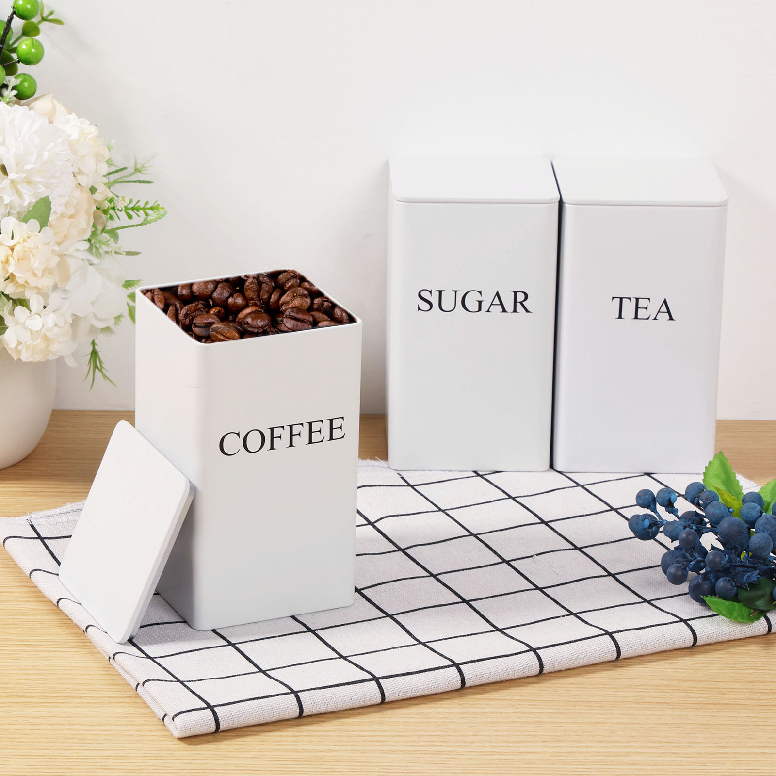 3 szt. Kanistry do przechowywa – Coffee Tea And Sugar Canisters recenzja i cena