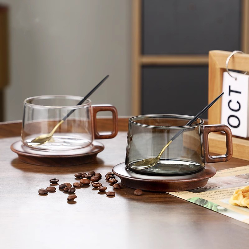Kubek do kawy z drewnianą rącz – Espresso Cup Saucer recenzja i cena