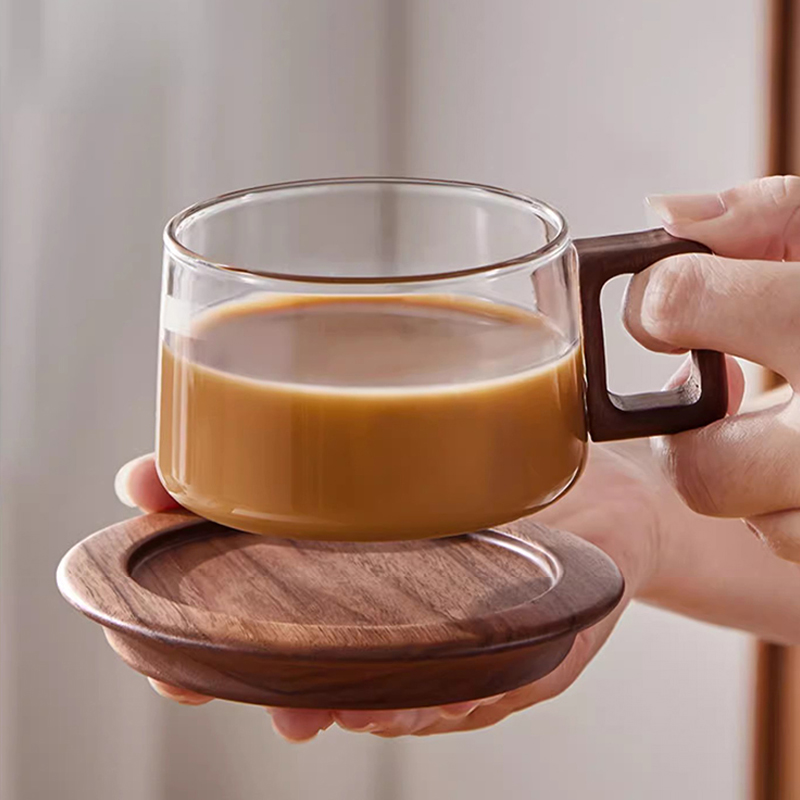 Kubek do kawy z drewnianą rącz – Espresso Cup Saucer recenzja i cena