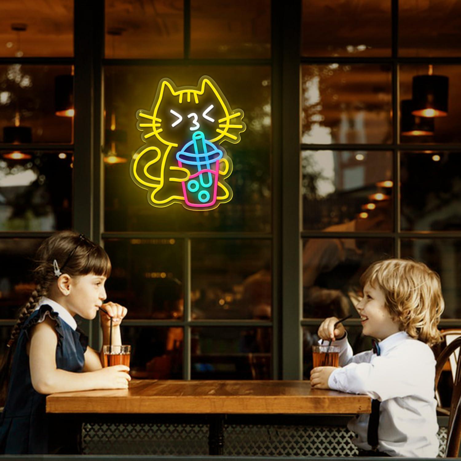 Neonowy szyld z kotem i herbat – Coffee Tea Neon Sign recenzja i cena