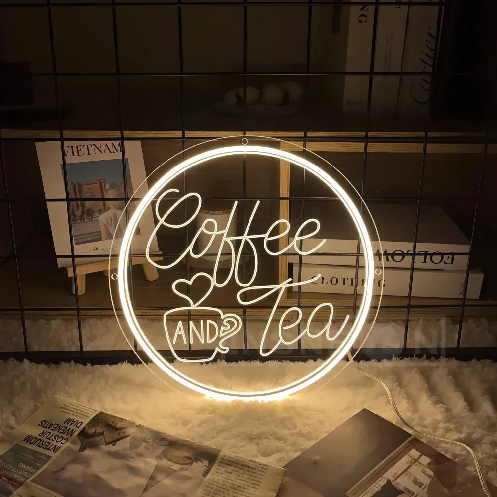 Neonowy znak LED w kształcie k – Coffee Tea Neon Sign recenzja i cena