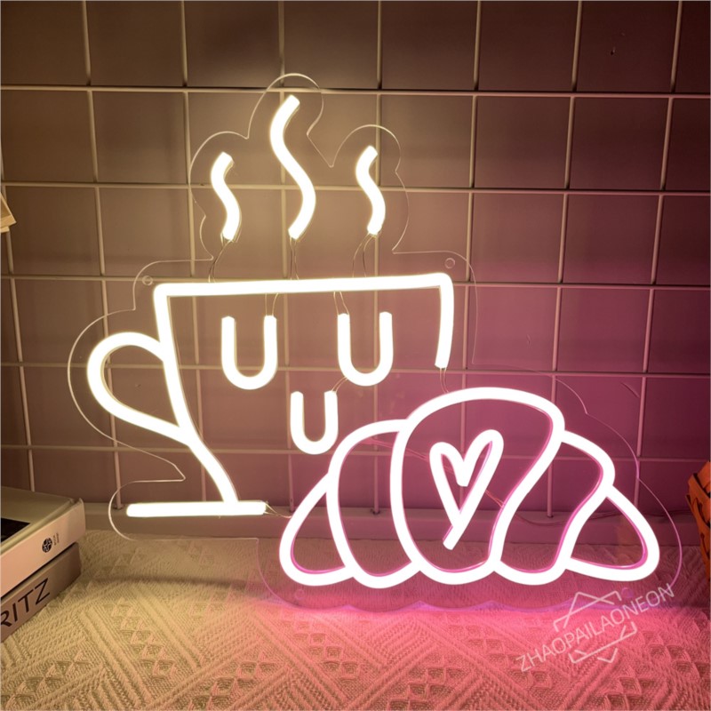 Kawa Chleb Neon Croissant Neon – Coffee Tea Neon Sign recenzja i cena