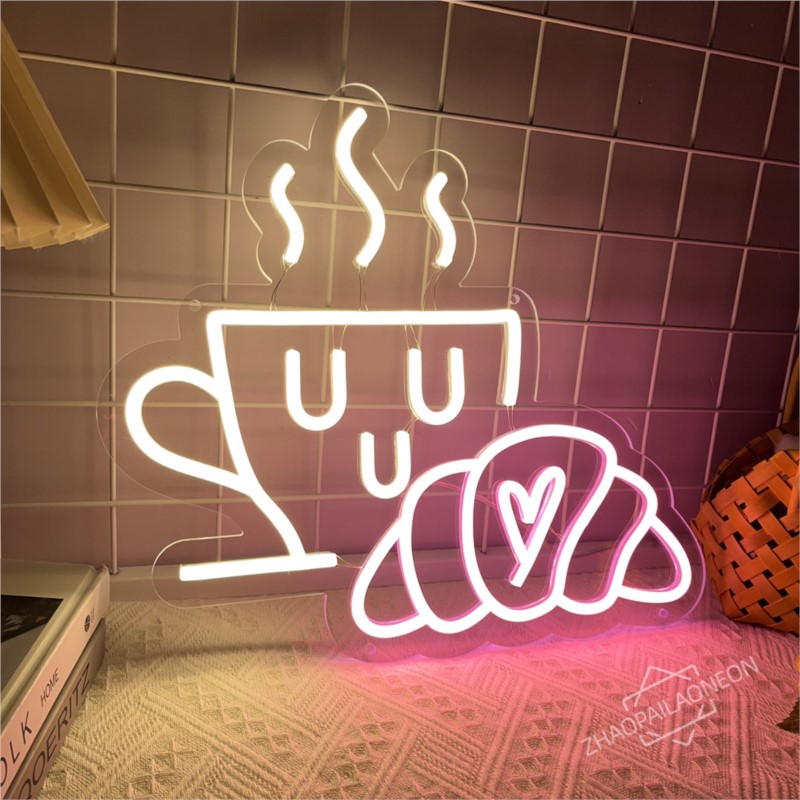 Kawa Chleb Neon Croissant Neon – Coffee Tea Neon Sign recenzja i cena