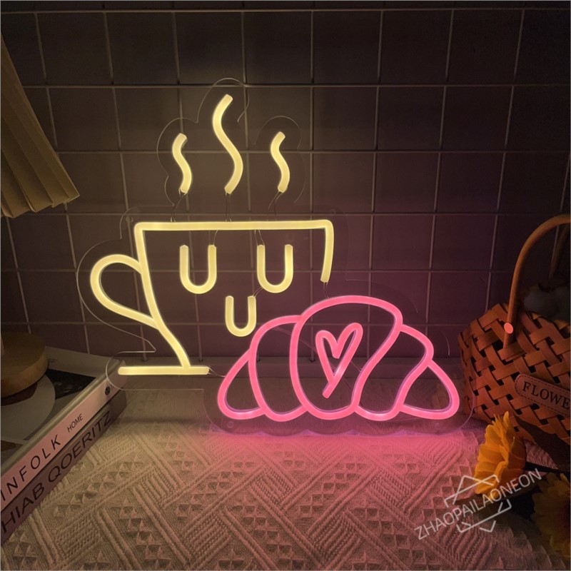 Kawa Chleb Neon Croissant Neon – Coffee Tea Neon Sign recenzja i cena