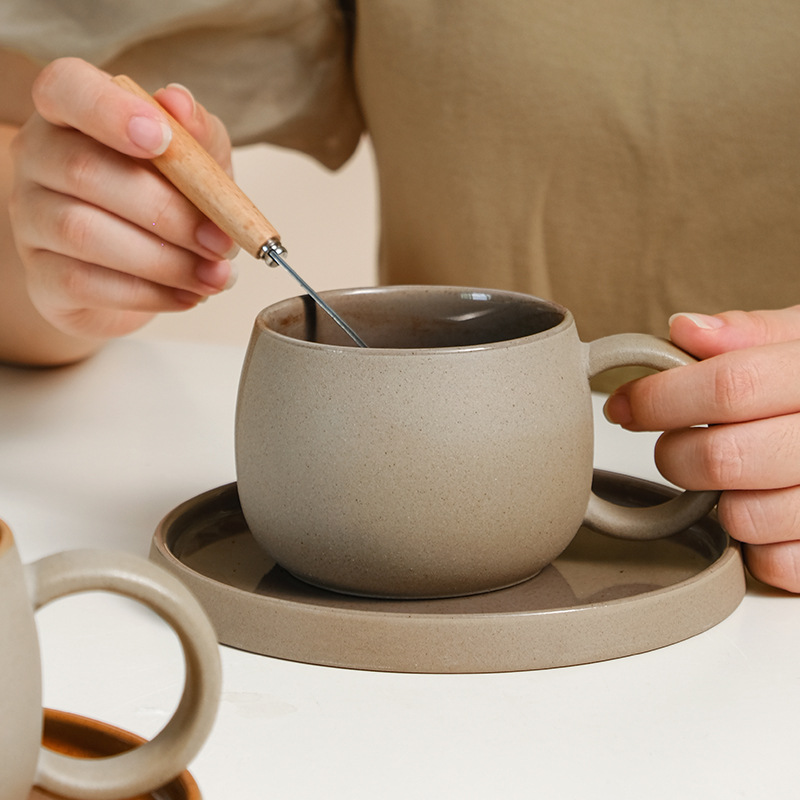 Retro gruba ceramika Kubek i s – Espresso Cup Saucer recenzja i cena