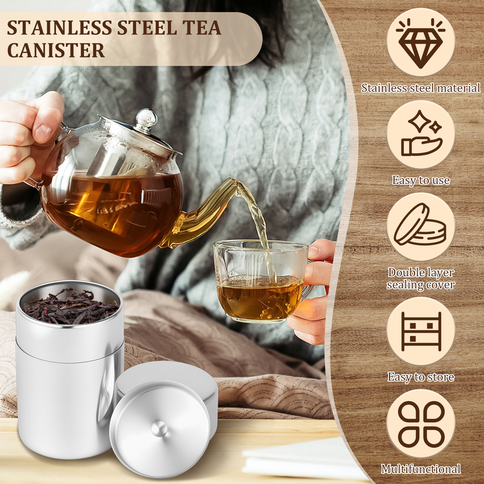 Pojemniki ze Stali Nierdzewnej – Coffee Tea Leaf And Bean recenzja i cena