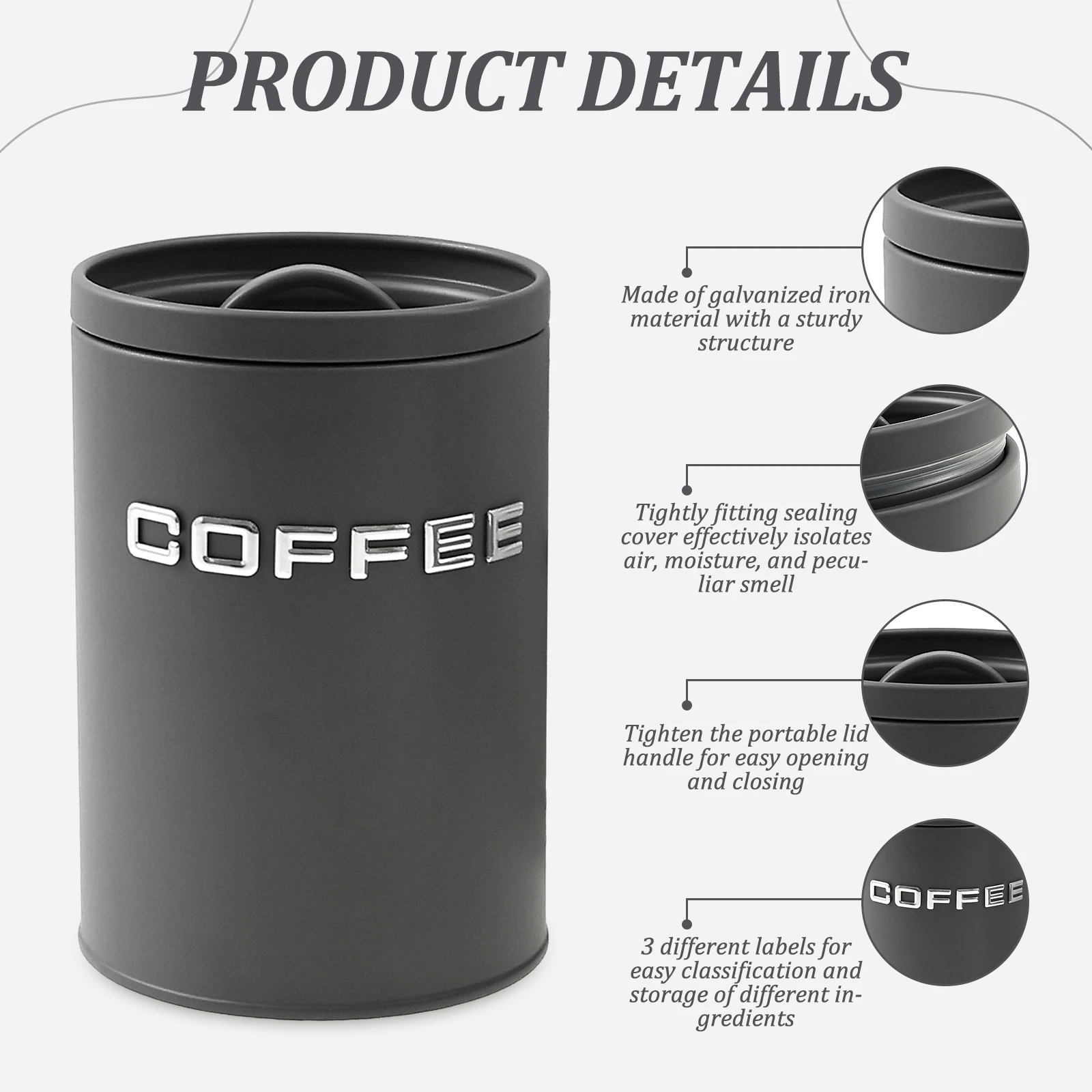 3 szt. Pojemniki na herbatę, k – Coffee Tea And Sugar Canisters recenzja i cena